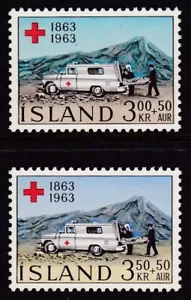 ICELAND #B17-B18 MNH AMBULANCE (CENTENARY OF THE INTERNATIONAL RED CROSS) - Picture 1 of 1