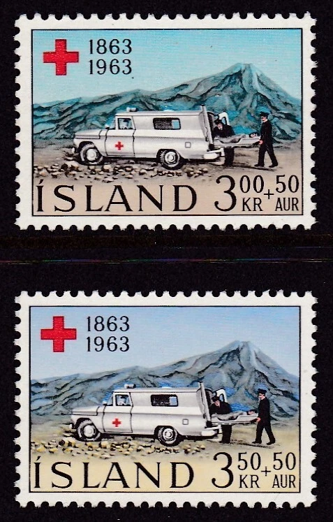 ICELAND #B17-B18 MNH AMBULANCE (CENTENARY OF THE INTERNATIONAL RED CROSS) - Image 1 of 1