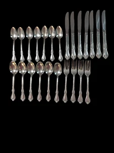 Vintage WM A Rogers Oneida Bruyèreholz Konvolut 24 Edelstahl Besteck - Bild 1 von 7