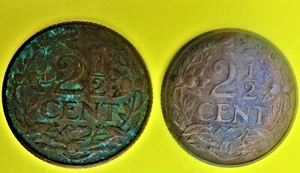 Olanda 21/2 centesimi 2 monete 1916-1941 - Foto 1 di 2