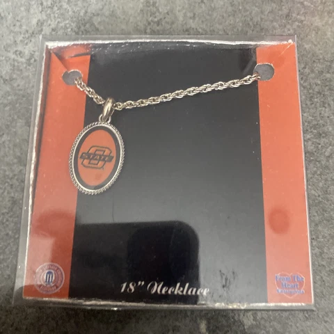 Oklahoma State Cowboys NCAA Silver-tone Logo 18" Necklace Cover
