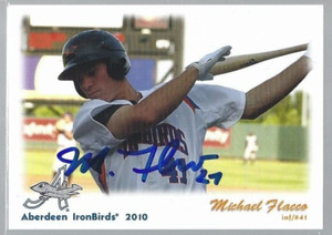 Michael Flacco IP autograph signed 2010 Grandstand Aberdeen IronBirds card