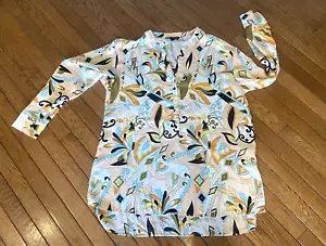 CAMISA DIVERTIDA Zac & Rachel colorida geométrica caprichosa BOHO túnica top talla L - Imagen 1 de 9