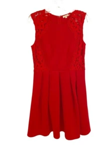 Shoshanna Sleeveless Red Dress with Lace Trim Size 6 - Picture 1 of 4