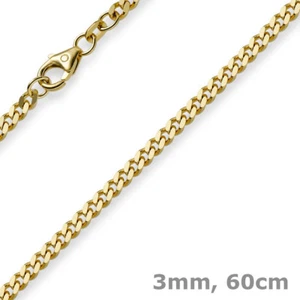 3mm Panzerkette Kette Collier aus 750 Gold Gelbgold, Goldkette, 60cm, Herren - Bild 1 von 4