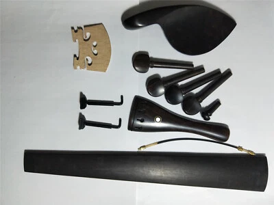 1Set Ebony Viola Kit With Fingerboard Chin Rest Clamp European Maple Bridge 50mm - Image 1 of 4