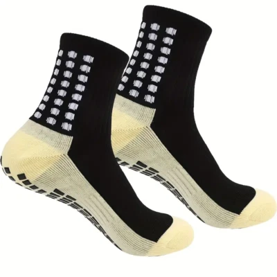 3 pares de meias esportivas antiderrapantes com aderência futebol masculino futebol basquete premium - Imagem 1 de 4