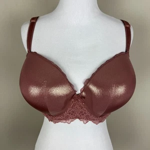 Sujetador Victoria's Secret 38DD Dream Angels Forrado Demi Brillante Malva Con Cable Sexy Encaje - Imagen 1 de 16