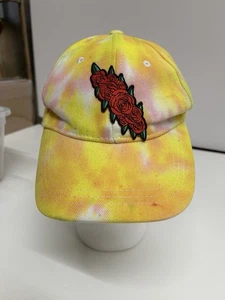 Tie Dyed Ball Cap with Lightning Bolt Rose Design Adjustable Multi Colored - Picture 1 of 3