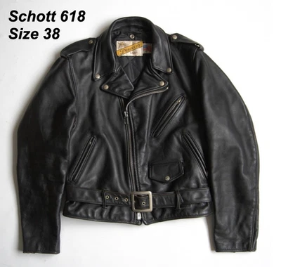 Schott 618 Perfecto 38 Double Steer Hide Leather Motorcycle Jacket Excellent+ - Image 1 of 4
