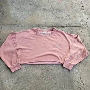 Cotton On Midnight Wanderer Cropped Crewneck Sweatshirt Size L Pink Rose Gym - Picture 1 of 9