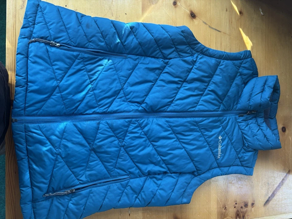 Chaleco Columbia para mujer M azul azulado Omni Heat ligero acolchado sin mangas Foto 1 de 2
