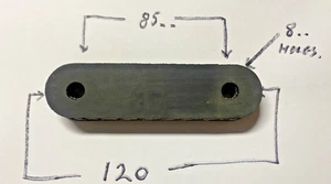 UNIVERSAL EXHAUST HANGER RUBBER STRAP MOUNT 85MM 3 3/8 INCH centre HOLES - Picture 1 of 3