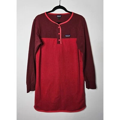 Patagonia Ahnya Organic Cotton Long Sleeve Henley Sweatshirt Dress Comfy  Medium - Image 1 of 4