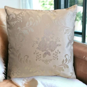 Beige Cushion Covers Floral 18x18" 45x45Cm Sofa Home Decorative Throw Pillowcase - Picture 1 of 7