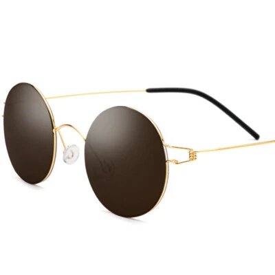 Gafas de sol redondas ligeras de titanio puro para hombres y mujeres 48-22-145 Foto 1 de 4
