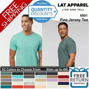 🔥 LAT Men Fine Jersey Tee combed ring-spun cotton T Shirt Up To 4XL 6901 b - Picture 1 of 170