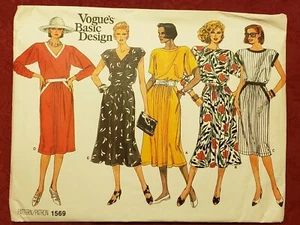 VINTAGE VOGUE SEWING PATTERN 1569 Basic Design Dress size 8 10 12 dress UNCUT - Picture 1 of 1