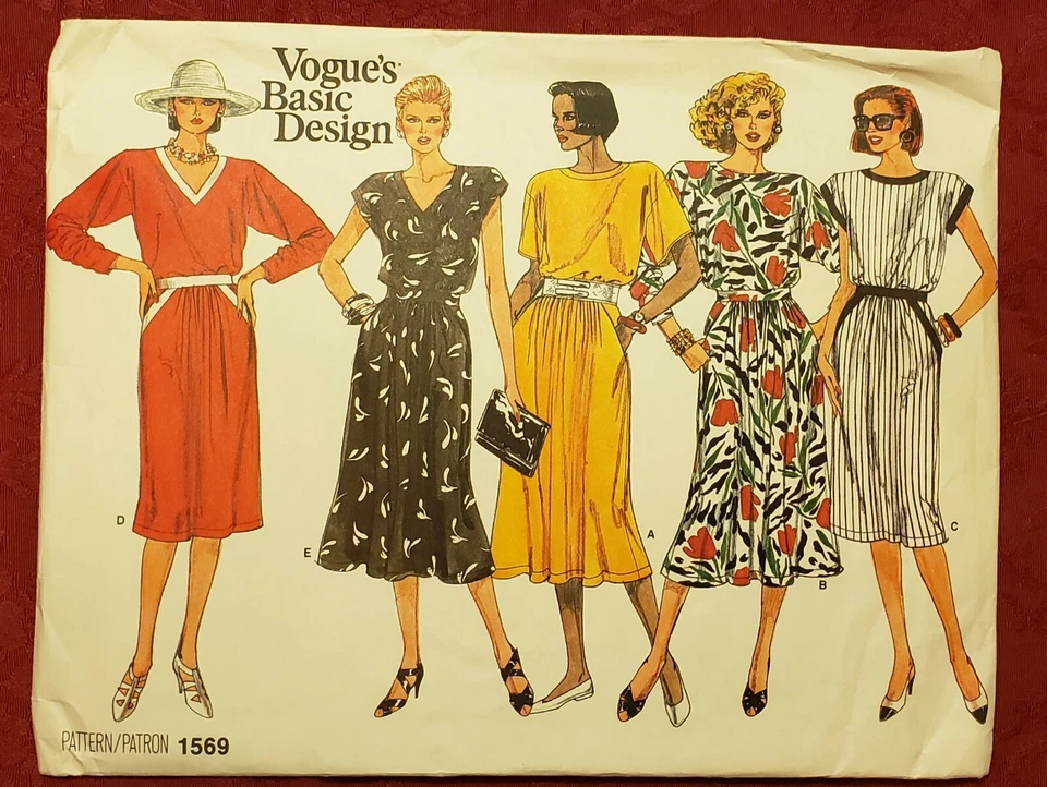VINTAGE VOGUE SEWING PATTERN 1569 Basic Design Dress size 8 10 12 dress UNCUT - Image 1 of 1