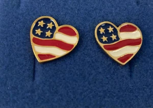 Avon Heart Of America Earrings Pierced New - Picture 1 of 4