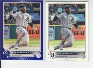 (2) 2022 Topps Series 2 Akil Baddoo Silver Foil + Royal Blue Tigers #402 - Picture 1 of 2