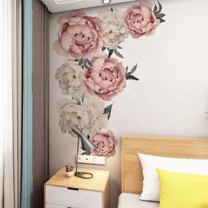 Wandtattoo,Pfingstrose Rosenblüten Wandsticker Wandaufkleber Deko für Wohnzimmer - Bild 1 von 4