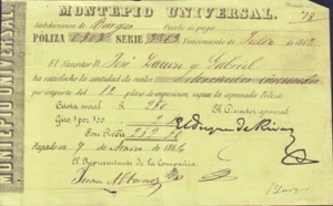 FACTURA ESPAÑA ANTILLAS FACTURA 1863 MONTEPIO UNIVERSAL ESPAÑA GRABADO FACTURA. - Imagen 1 de 2
