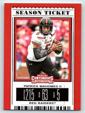 Patrick Mahomes Panini Contenders Draft Picks Season Ticket Collegiate Star Card