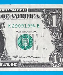29 September 1994 : K 29091994 B BIRTHDAY Note $1 One Dollar Bill - Picture 1 of 3