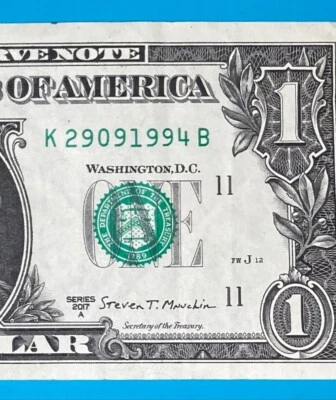 29 September 1994 : K 29091994 B BIRTHDAY Note $1 One Dollar Bill - Image 1 of 3