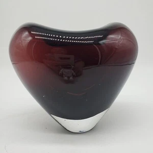 Vintage Heart Shaped Modern Murano Style Glass Vase Deru Design International - Picture 1 of 9