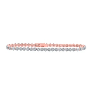 10kt Rose Gold Womens Round Diamond Fashion Bracelet 2-1/5 Cttw - Picture 1 of 1