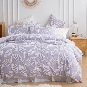 Purple Tufted Duvet Cover, 5 Pcs Comforter Set, Boho Bedding Quilt bed cover - Picture 1 of 4