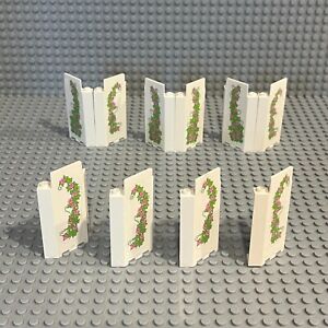 Lego 87421 White Panel 3x3x6 Corner Ivy Trunks with 10 Magenta Flowers Lot of 10