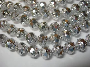 25 cuentas Rosebud de vidrio checo plata metálica de 7x8 mm - Imagen 1 de 2