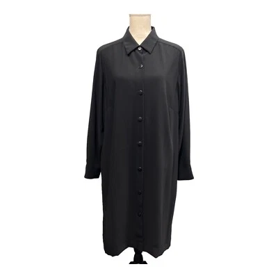 Pendleton Mujer 1X Vestido Jersey Midi Negro Con Botones Manga Larga Madura Oficina Foto 1 de 4