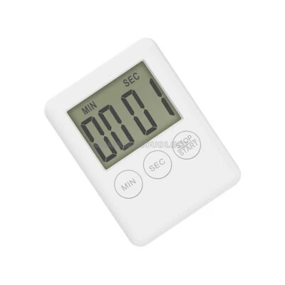 White LCD Digital Kitchen Cooking Timer Count-Down Up Clock Loud Alarm Magnetic - Bild 1 von 4