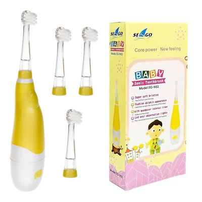 Kids Sonic Toothbrush SEAGO Yellow 4 Heads SG-902 - Image 1 of 4
