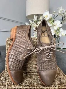 Frye Maggie hochhackige Oxford-Schuhe aus geflochtenem Leder Größe US 8 B UK 6 - Bild 1 von 11