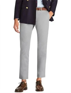 RALPH LAUREN BLACK LABEL STRETCH SLIM FIT PANTS GREY COTTON CHINO TROUSERS-Sz 36 - Picture 1 of 5