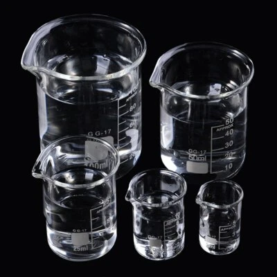 Glass Beaker Set 5-3000ml Borosilicate Glass Laboratory Measuring Glassware Scho