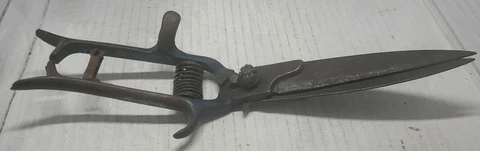 Antique Garden Scissor Shears in great working condition -  spring loaded handle Cover