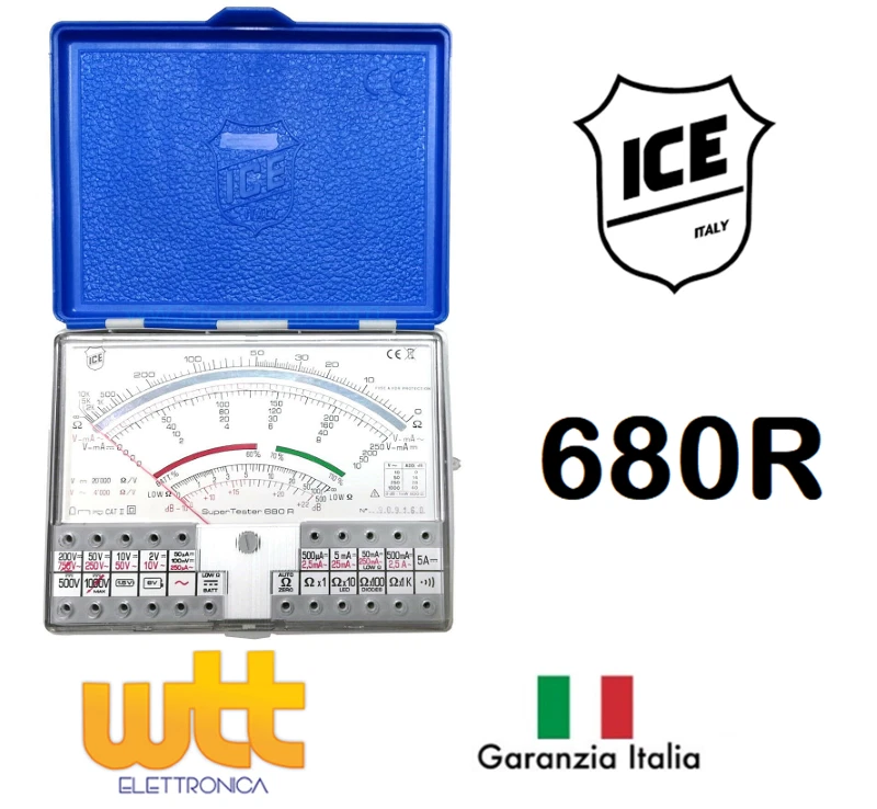 TESTER ICE 680R ORIGINALE SUPERTESTER MULTIMETRO ANALOGICO PROFESSIONALE - Immagine 1 di 2