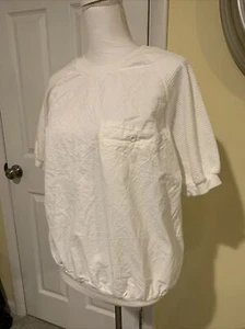 VTG SK Sport 80s Cotton Ribbed Sleeve Pocket Crewneck Shirt Size S/M Made in USA - Picture 1 of 8