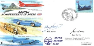 Donald Campbell’s Bluebird designers Ken and Lew Norris signed Speed FDC - Picture 1 of 1