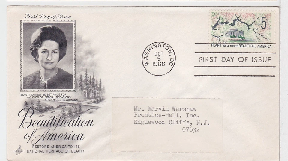 TurtlesTradingPost- Beautiful America #1318- 1966 FDC Artcraft Cachet - Image 1 of 1