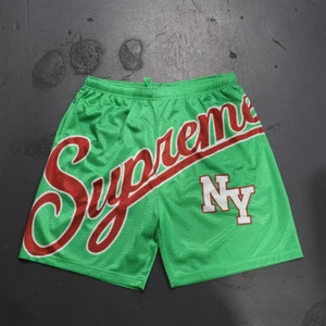 Supreme Big Script Mesh Shorts (Green) - Picture 1 of 2
