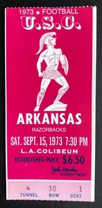 1973 NCAA Football Arkansas Razorbacks vs USC Trojans Ticket Stub 9/15/73 - Picture 1 of 1