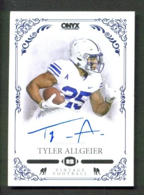2022 Onyx Vintage AUTO Blue Ink TYLER ALLGEIER Rc BYU Cougars Falcons NM-MT+ - Image 1 of 2