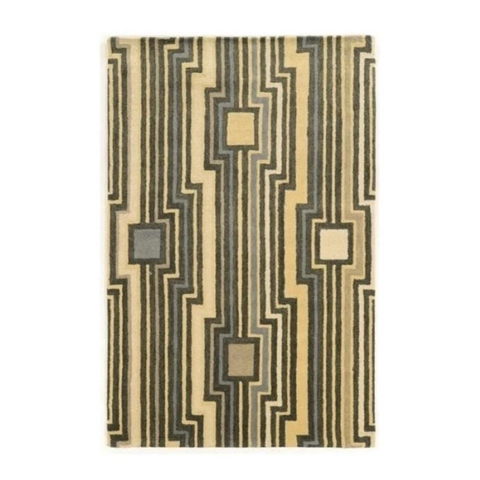 Alfombra acolchada a mano Hawthorne Collection 2' x 3' en gris y azul Foto 1 de 1